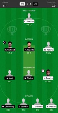 BRD vs MAH Dream11 Fantasy Suggestions