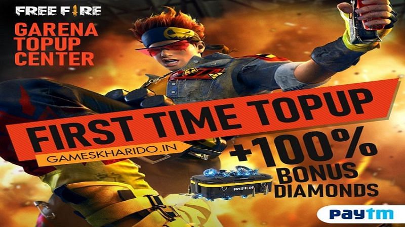 Games Kharido offers Free Fire players a 100% top up bonus (Image via Games Kharido)