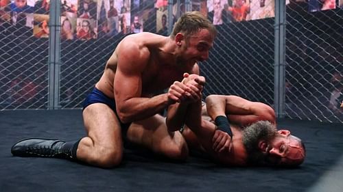 Timothy Thatcher and Tommaso Ciampa in action during Fight Pit match on NXT