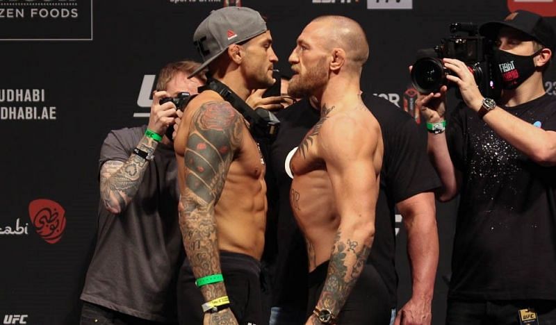 Dustin Poirier (left); Conor McGregor (right)