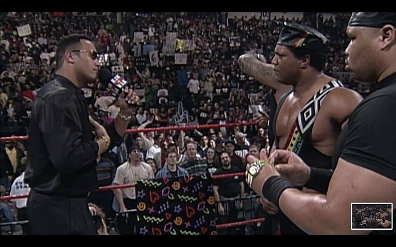 The Rock was drawing the ire of Nation leader Farooq in 1997.