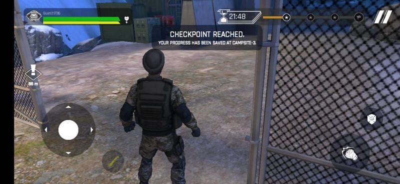 Checkpoints in the game
