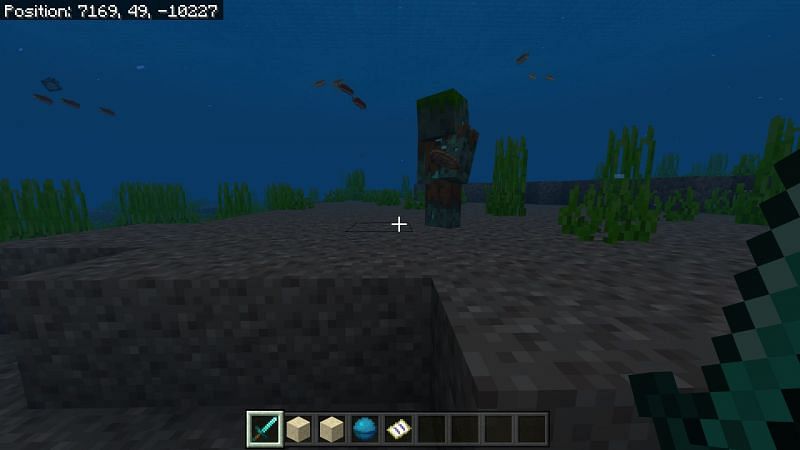 Hunting drowned in Minecraft