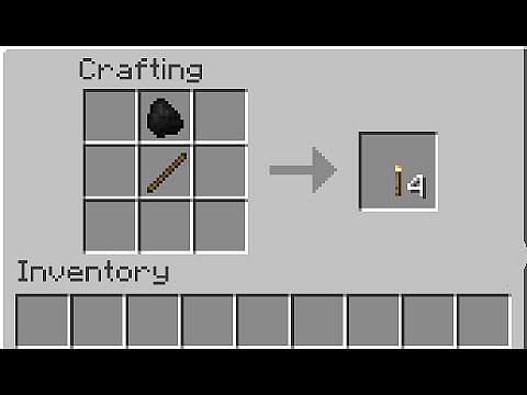 Crafting a torch in Minecraft