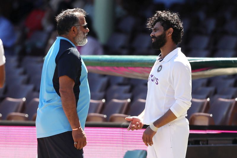 Ravindra Jadeja got hit on his left thumb during the Indian innings