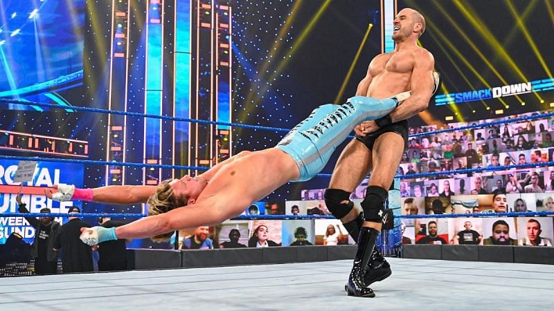 Cesaro swinging Dolph Ziggler on SmackDown