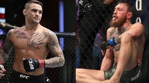 Dustin Poirier (left); Conor McGregor (right)