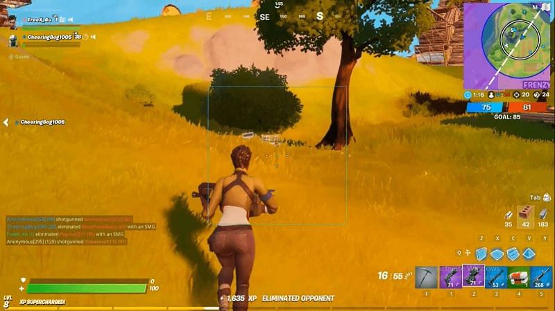 The soft aim hack in Fortnite (Image via FreeX_4u)