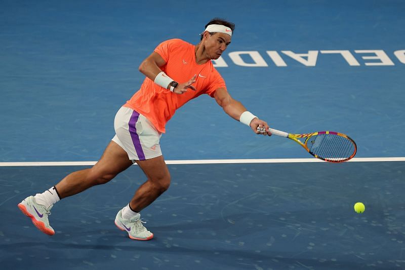 Rafael Nadal in action at the &#039;A Day at the Drive&#039; Exhibition Tournament