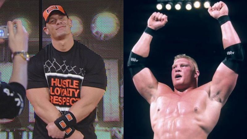 John Cena (left); Brock Lesnar (right)