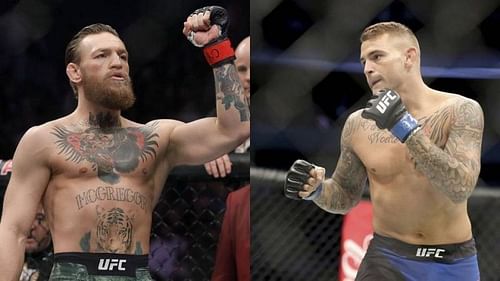 Conor McGregor (left); Dustin Poirier (right)