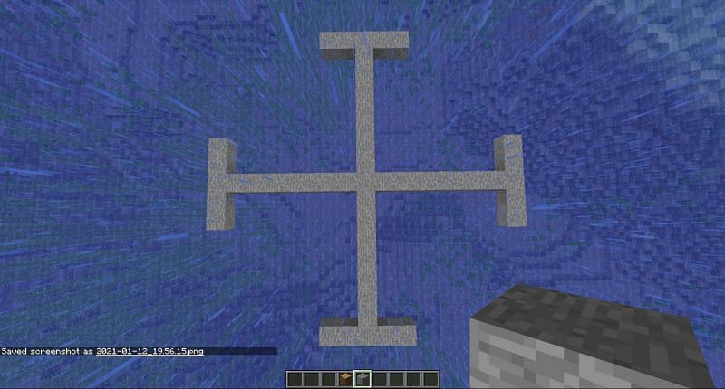 Step 3 to make a circle in Minecraft