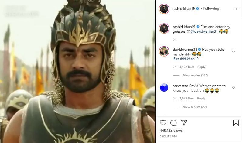 A screenshot of Rashid Khan&#039;s Instagram handle