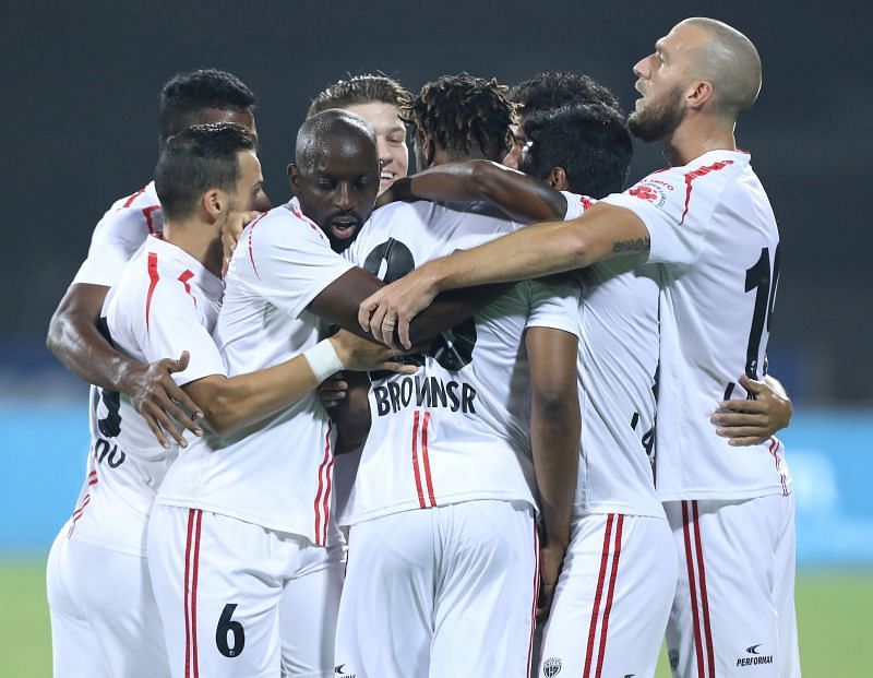 NorthEast United FC produced a resilient performance in the second half to concede only one goal to Mumbai City FC (Image Courtesy: ISL Media)
