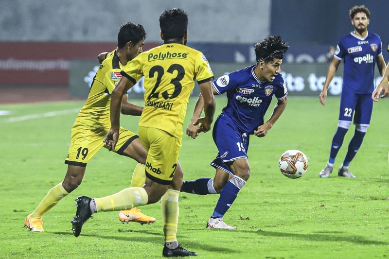 Anirudh Thapa was the lone shining prospect for Chennaiyin FC against Hyderabad FC (Image Courtesy: ISL Media)