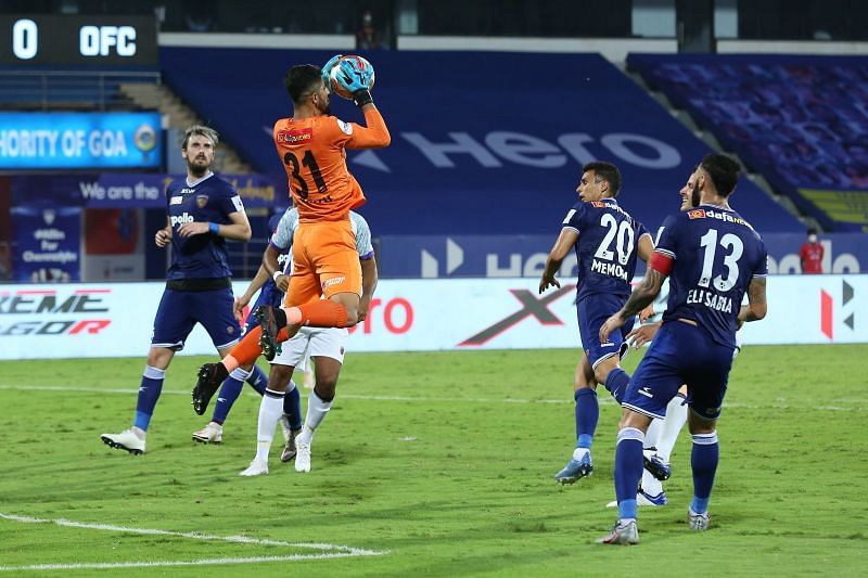 Vishal Kaith has been a consistent goalkeeper between the sticks for Chennaiyin FC. (Image: ISL)