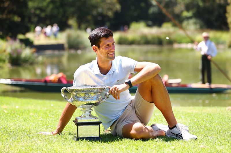 Novak Djokovic with his 2019 Australian Open title