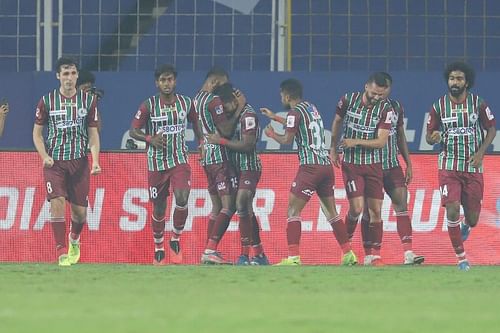 ATK Mohun Bagan moved one point clear of Mumbai City FC but they have also played one extra game. Courtesy: ISL