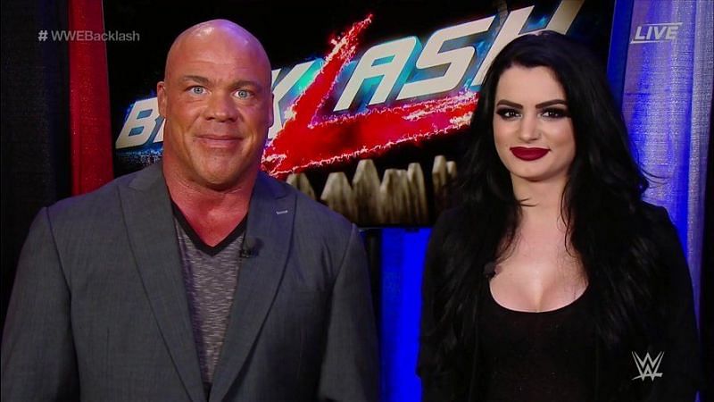 Former SmackDown General Managers - Kurt Angle and Paige