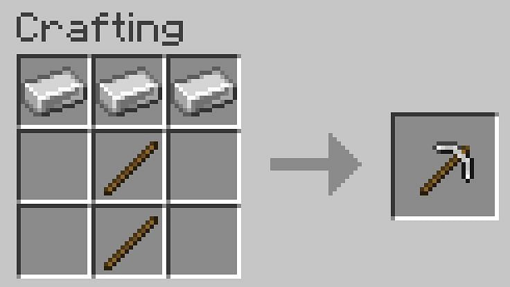 To make an iron pickaxe use the &lt;span class=&#039;entity-link&#039; id=&#039;suggestBtn-25&#039;&gt;crafting recipe&lt;/span&gt;