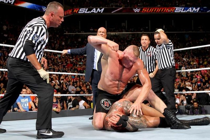 Brock Lesnar and Randy Orton at WWE SummerSlam 2016