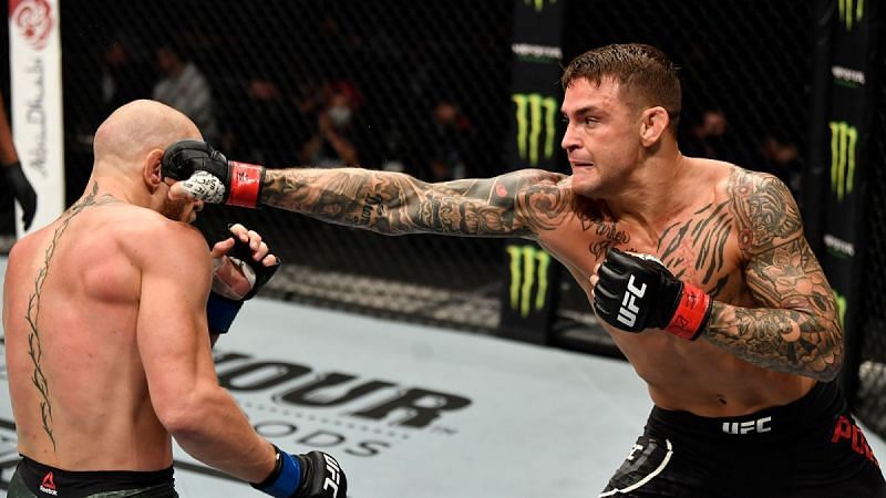 Conor McGregor (left); Dustin Poirier (right)