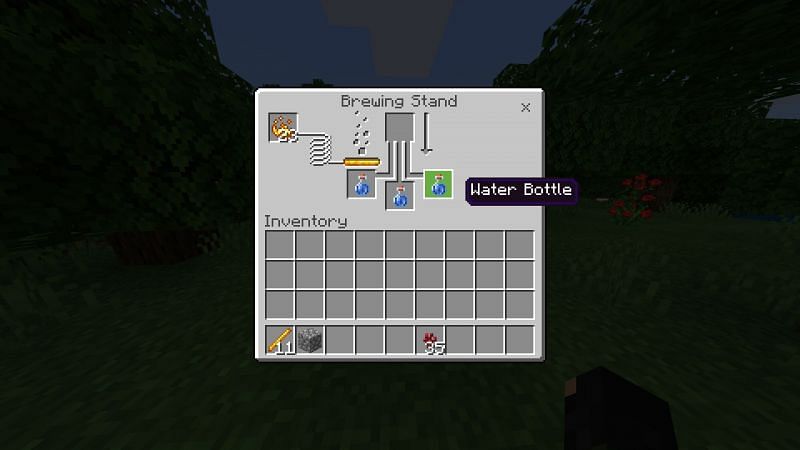 Filling water bottile in Brewing  Stand UI in Minecraft