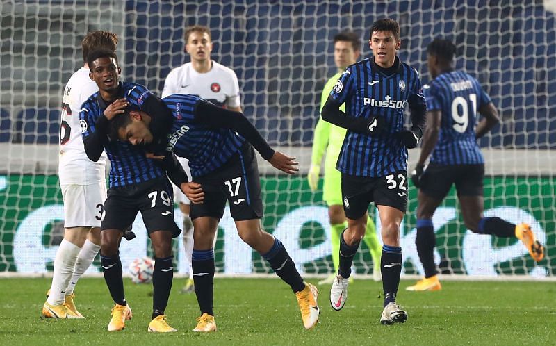 Diallo (L) in action for Atalanta