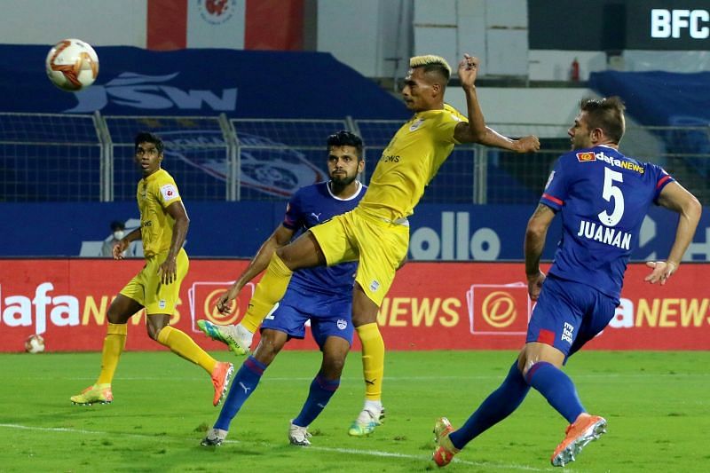 Bipin Singh left Bengaluru FC&#039;s defense stranded while scoring his volley. Courtesy: ISL