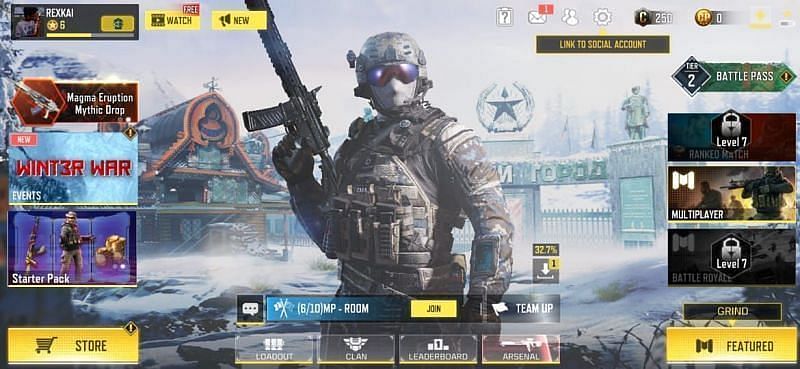 The main screen in COD Mobile