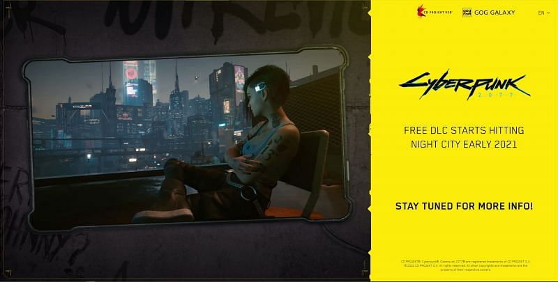 Cyberpunk 2077&#039;s upcoming DLC teaser (Image via CD Projekt Red)