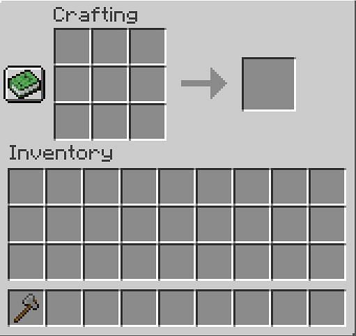 Placing stoneaxe in the inventory