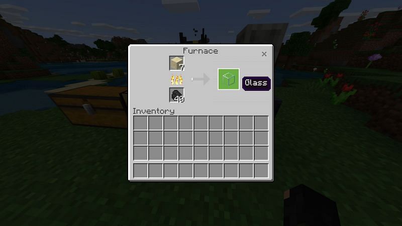 Crafting glass in Minecraft