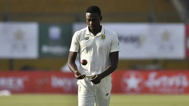 Kagiso Rabada in full flow against Pakistan