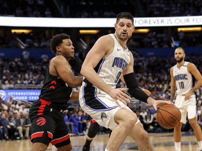 Nikola Vucevic #9 of the Orlando Magic