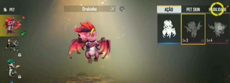 New Drakinho pet in Free Fire OB26 Advance Server