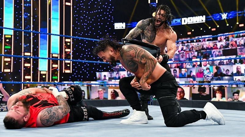 Roman Reigns, Kevin Owens and Jey Uso on WWE Friday Night SmackDown