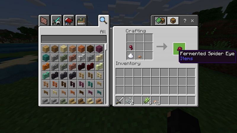 crafting fermented spider eye in Minecraft