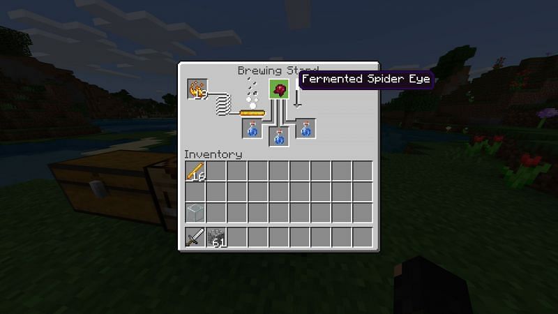 Crafting a fermented spider eye in Minecraft Step 2