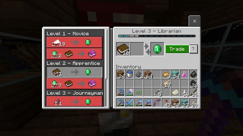 Trading books in Minecraft
