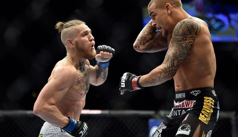 Conor McGregor (left); Dustin Poirier (right)