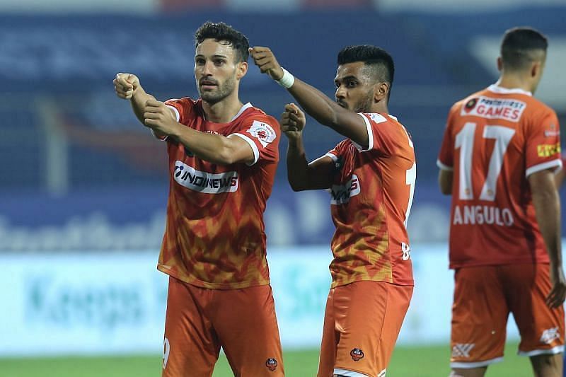 Jorge Ortiz Mendoza celebrates a goal for FC Goa. (Image: ISL)