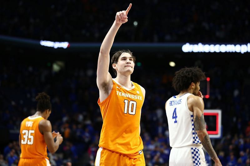 John Fulkerson #10 of the Tennessee Volunteers celebrates