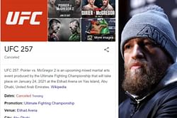 Confusion reigns as Google claims UFC 257 is cancelled