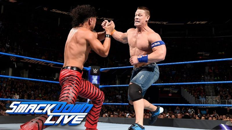 Nakamura and Cena in action