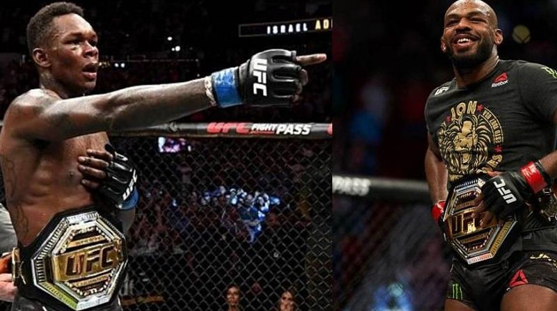 Israel Adesanya (left); Jon Jones (right)