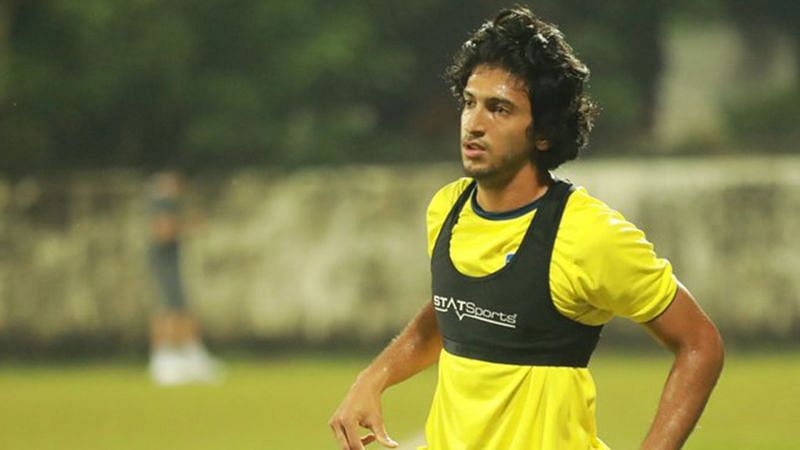 Sahal Abdul Samad of Kerala Blasters FC during a training session (Image courtesy: ISL)