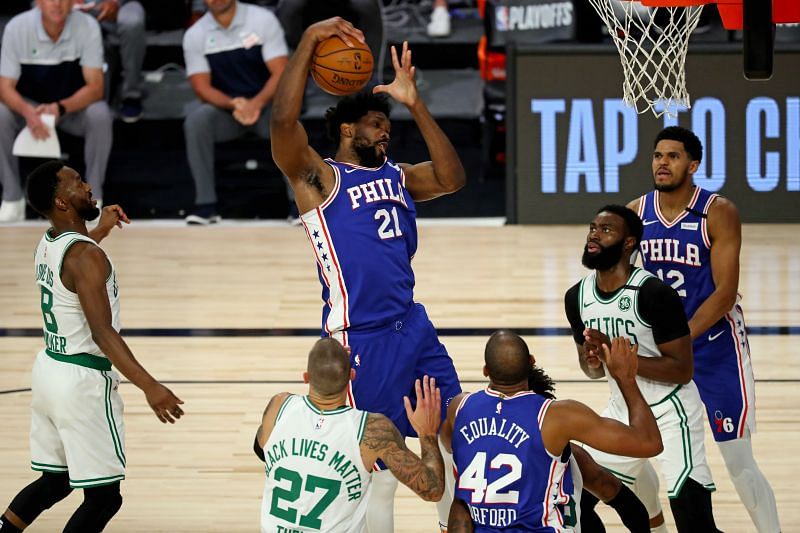 Joel Embiid (#21)of the Philadelphia 76er