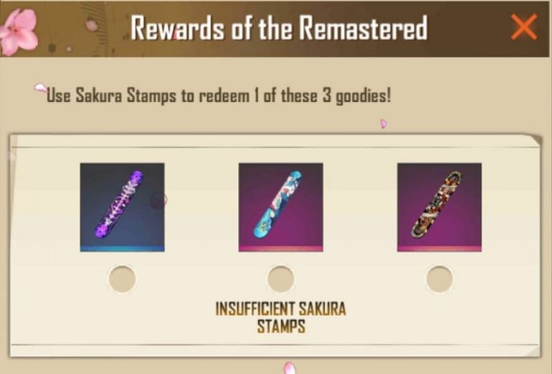 Rewards which can be collected at 80 stamps