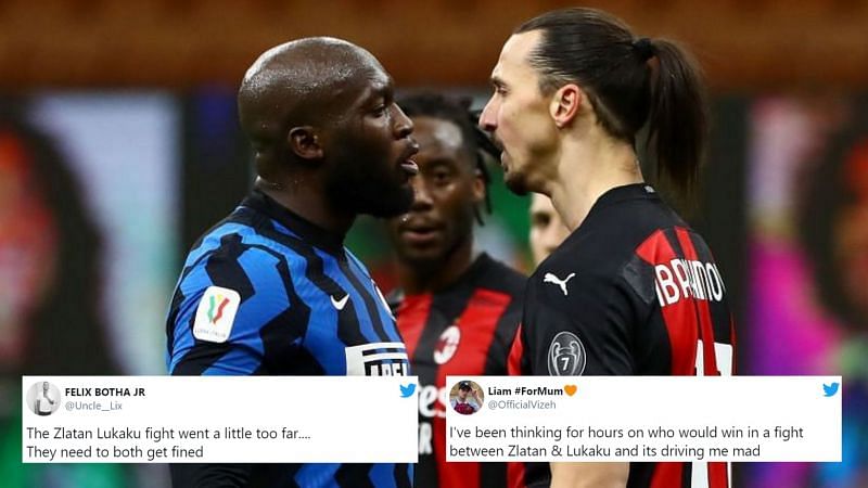 Romelu Lukaku (l) and Zlatan Ibrahimovic (r) had an explosive spat last night